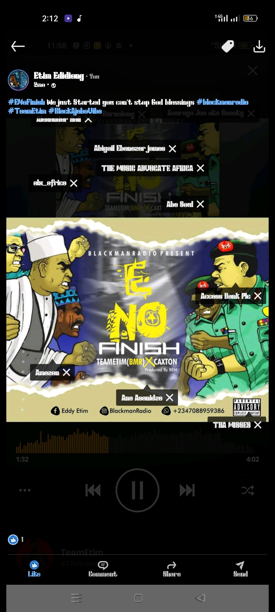 E No Finish (Ft Caxton)